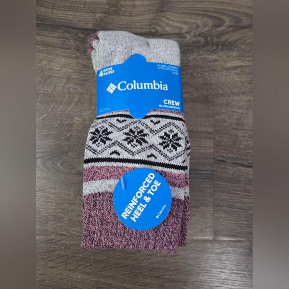 Columbia Women's Moisture Control Crew Socks 4pk NEW - Picture 1 of 4